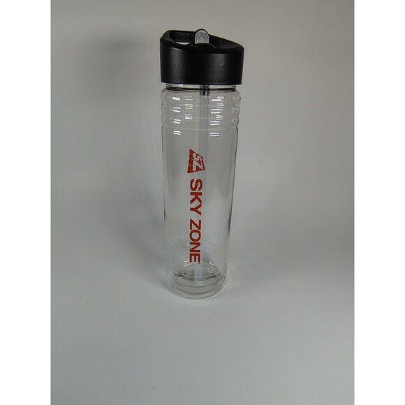 NWOT Sky Zone Water Bottle Plastic Clear Straw BPA Free Casual Everyday Use - Picture 1 of 6